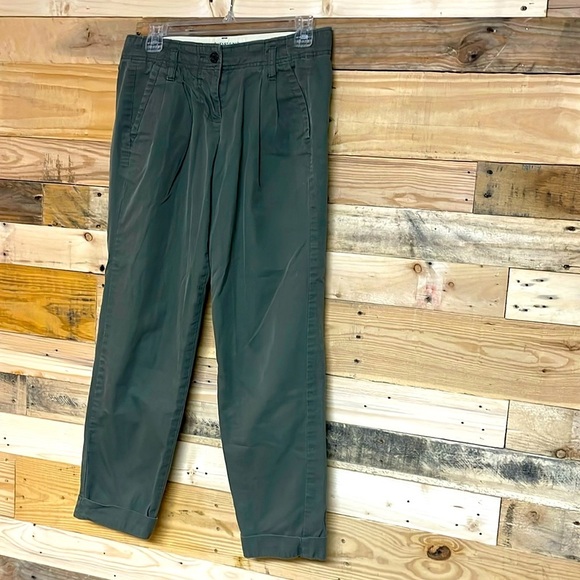 Lands’ End Canvas 1963 size 0 gray pleated mid-rise straight legged chino pants - Picture 1 of 12